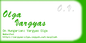 olga vargyas business card